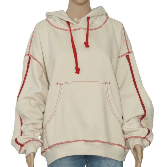 Free People Final Call Rose Logo Hoodie Floral Embroidered Sweatshirt Jacket S - Picture 7 of 9